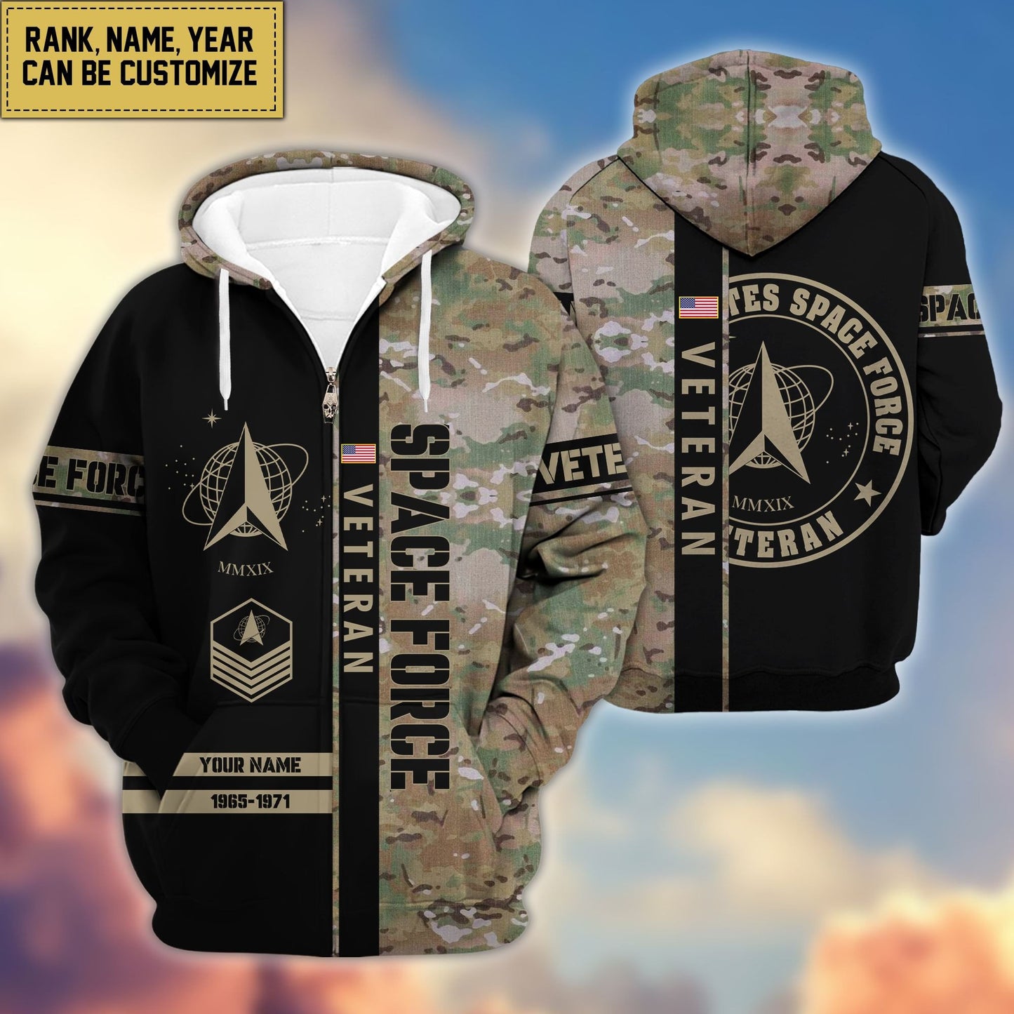 Premium Personalized Camo Soldiers US Veterans Zip Hoodie HB141203, easychoo.com