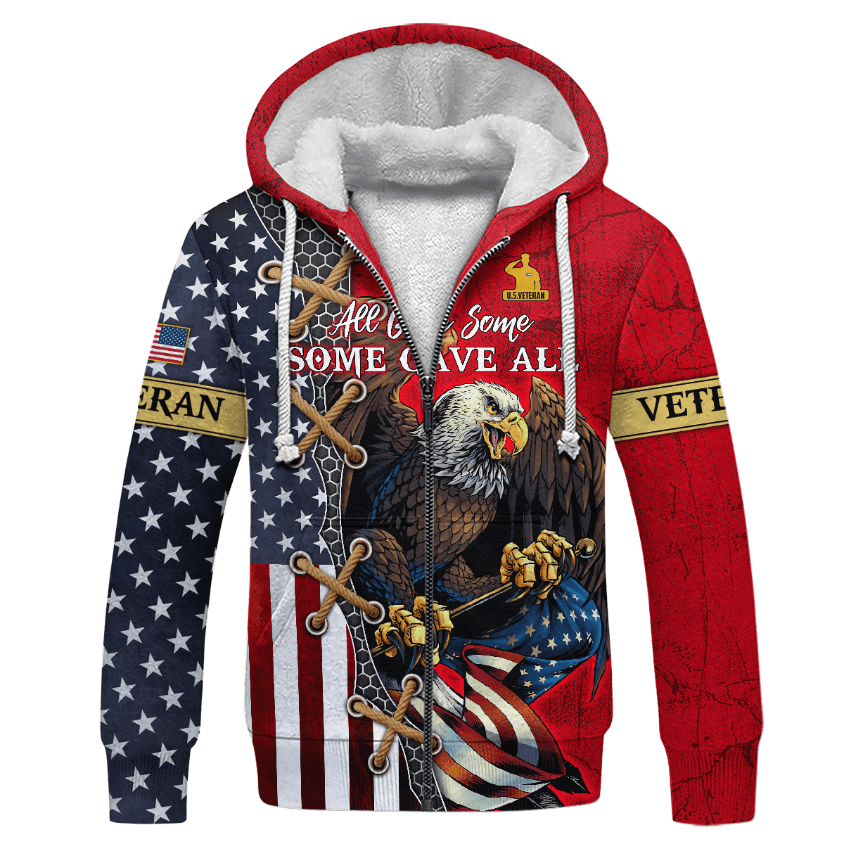 US Veterans, All Gave Some - Some Gave All, Zip Hoodie