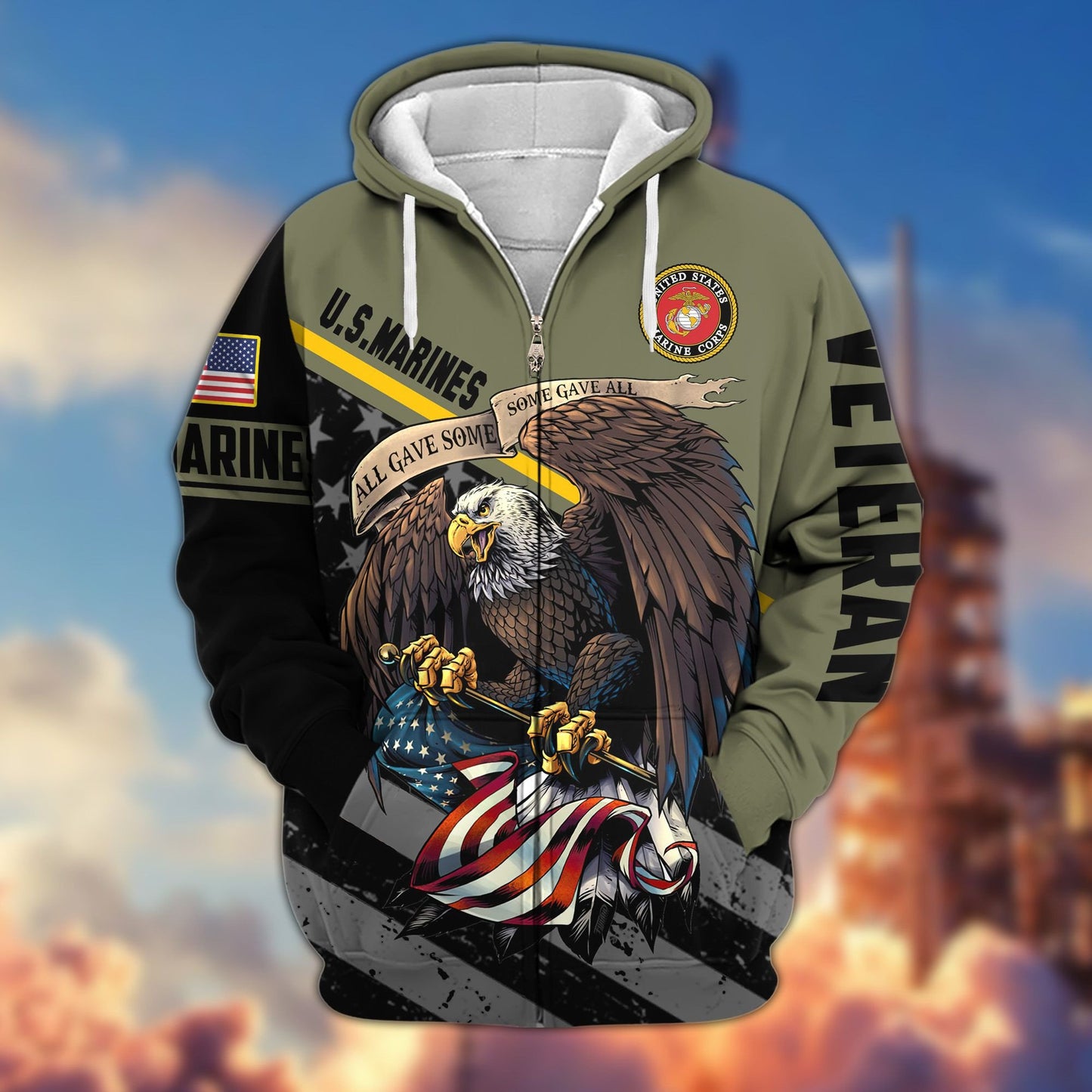 Premium All Gave Some Some Gave All US Veterans Zip Hoodie, Gifts For Veterans Day, Gifts For Dad, Gifts For Husband HC210802, easychoo.com