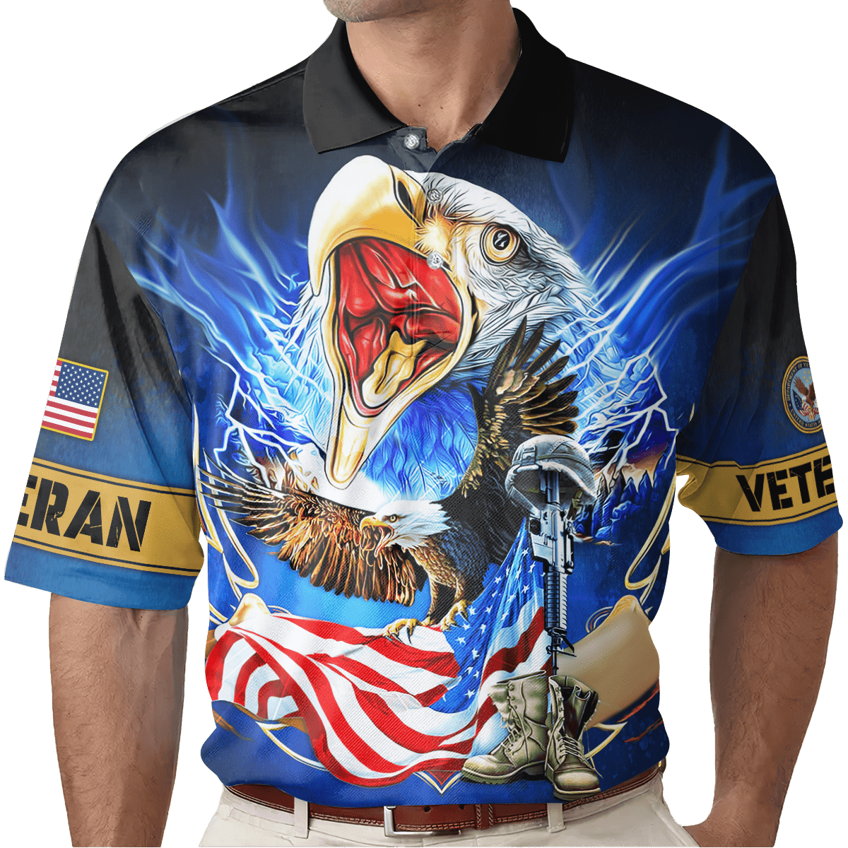 US Veterans, Bald Eagle - Honor The Fallen, Zip Hoodie