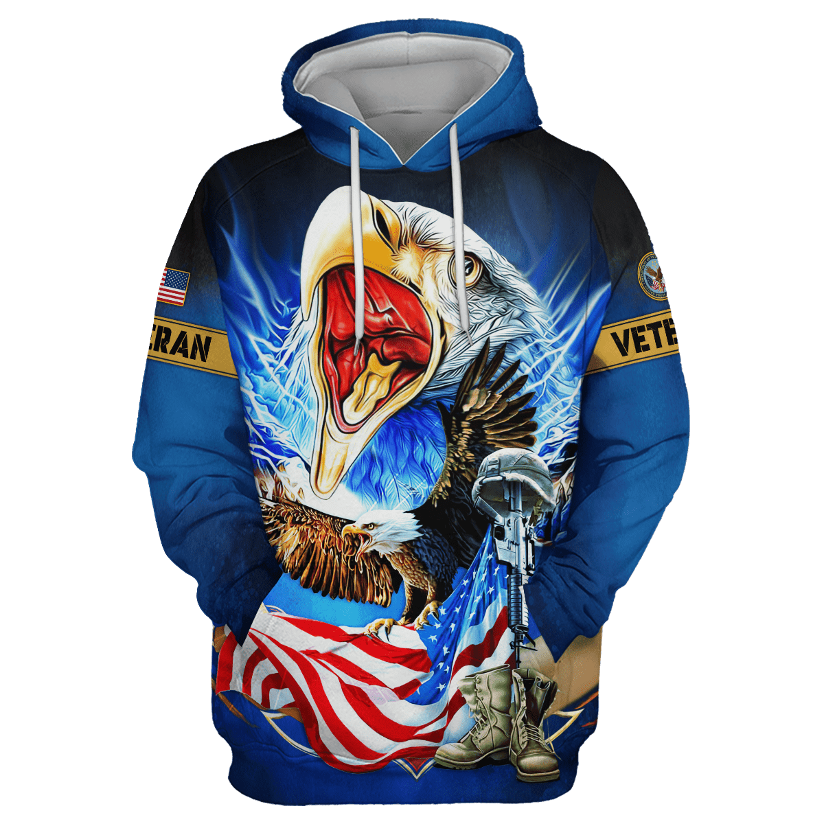 US Veterans, Bald Eagle - Honor The Fallen, Zip Hoodie