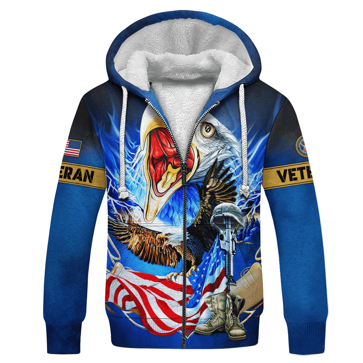 US Veterans, Bald Eagle - Honor The Fallen, Zip Hoodie