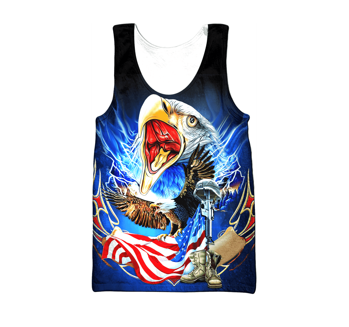 US Veterans, Bald Eagle - Honor The Fallen, Zip Hoodie