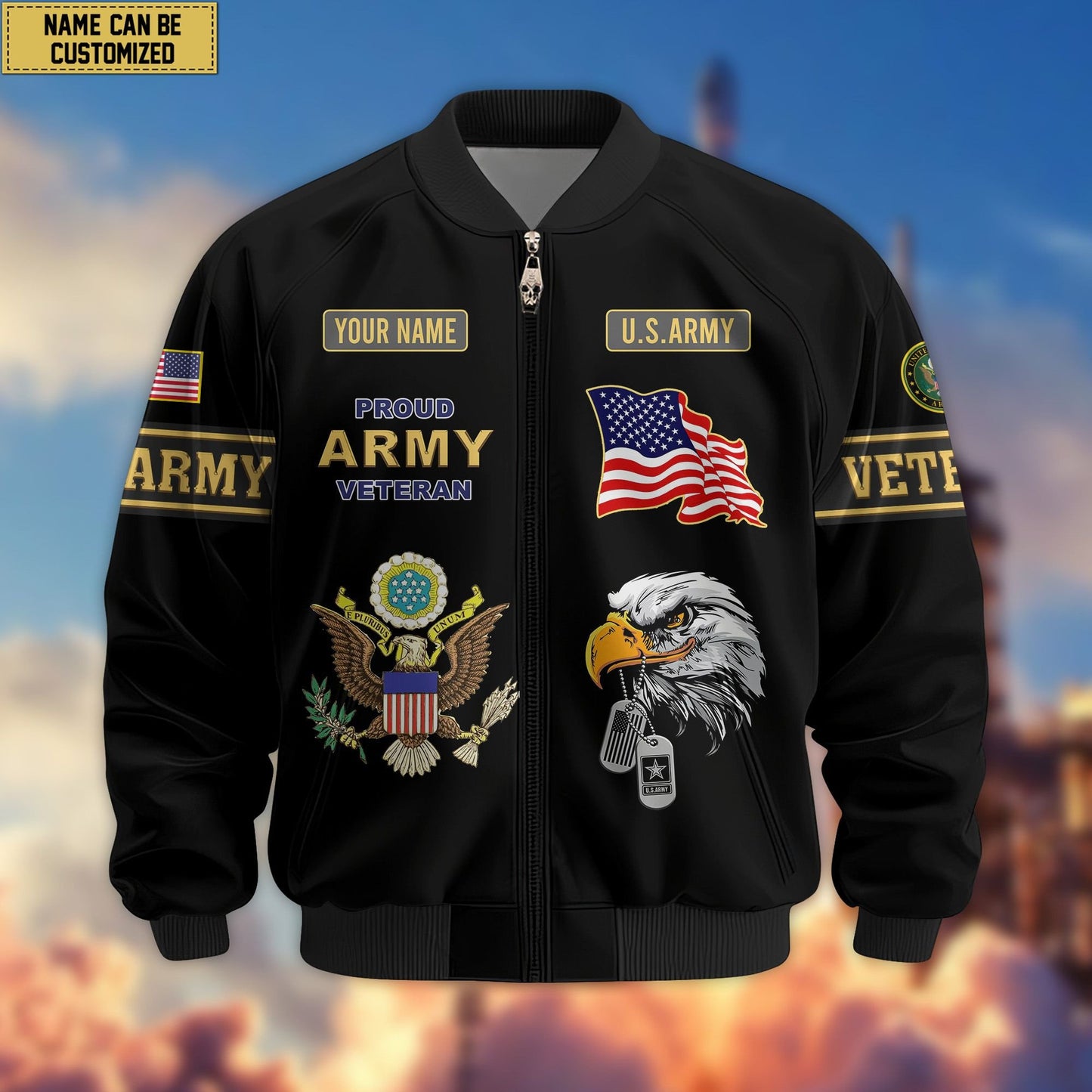 Premium Personalized US Veterans Bomber Jacket da120901, Gifts For US Veterans, Gifts For Veterans Day