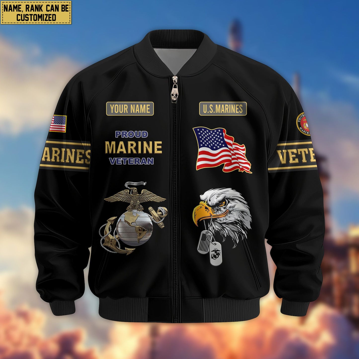 Premium Personalized US Veterans Bomber Jacket da120901, Gifts For US Veterans, Gifts For Veterans Day