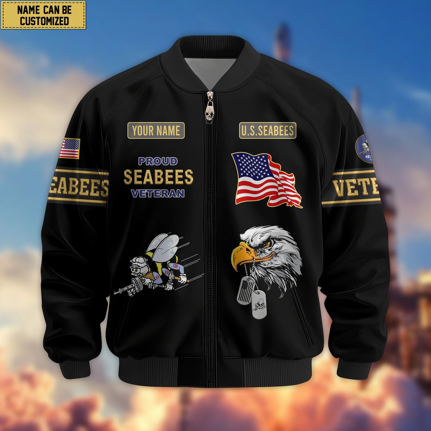 Premium Personalized US Veterans Bomber Jacket da120901, Gifts For US Veterans, Gifts For Veterans Day