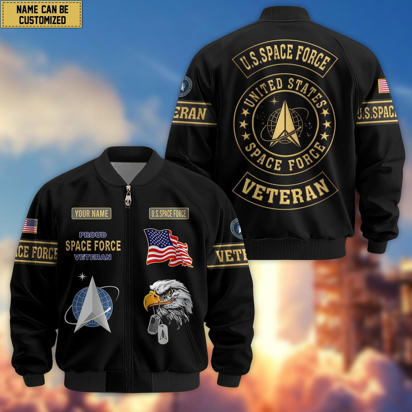 Premium Personalized US Veterans Bomber Jacket da120901, Gifts For US Veterans, Gifts For Veterans Day