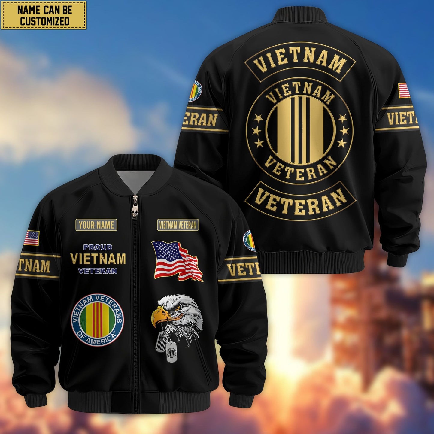 Premium Personalized US Veterans Bomber Jacket da120901, Gifts For US Veterans, Gifts For Veterans Day