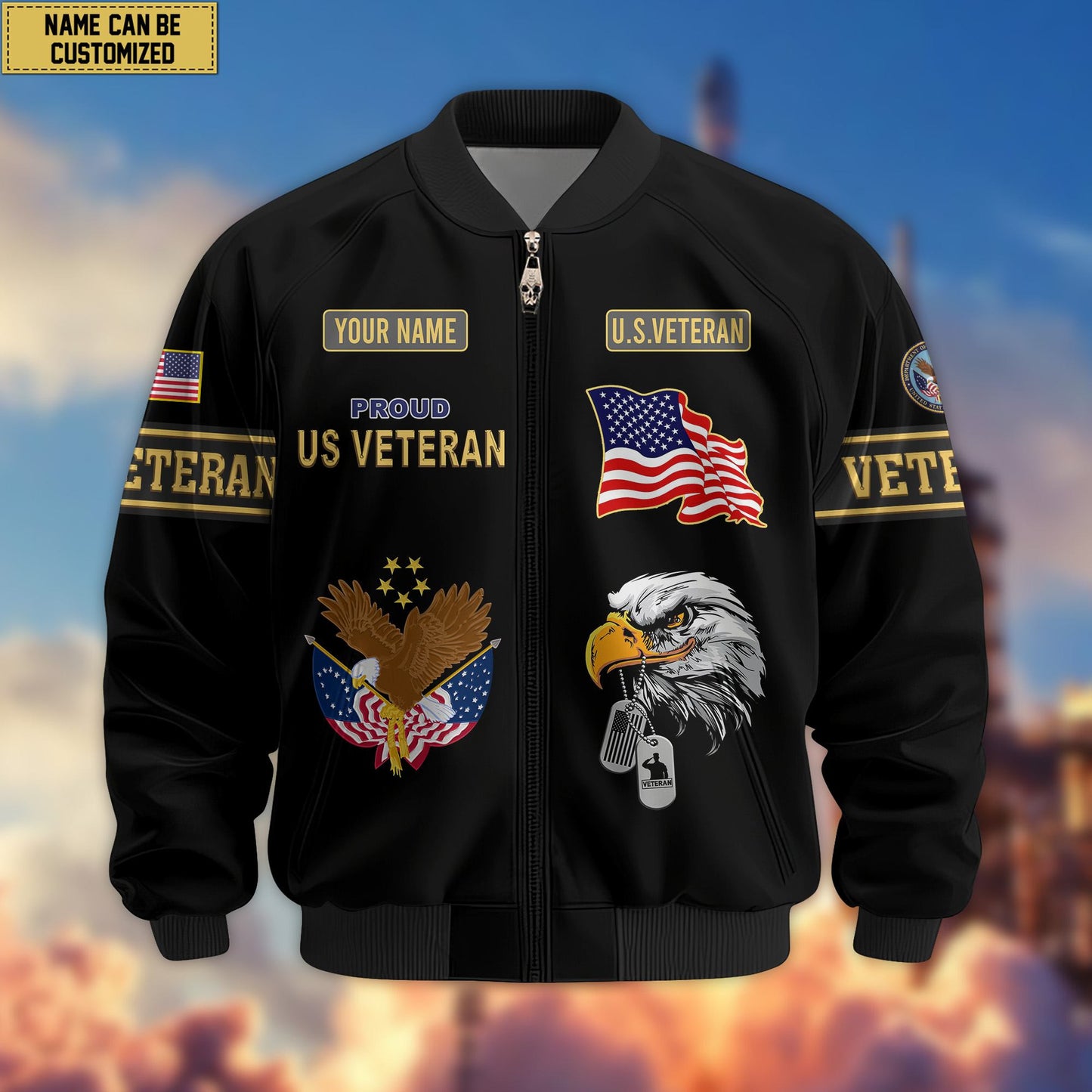 Premium Personalized US Veterans Bomber Jacket da120901, Gifts For US Veterans, Gifts For Veterans Day