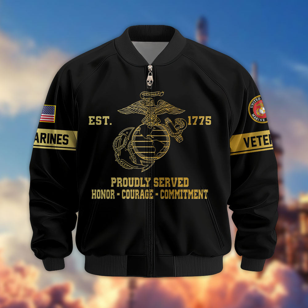 Premium Proudly Served US Veterans Bomber Jacket hu090913, Gifts For US Veterans, Gifts For Veterans Day