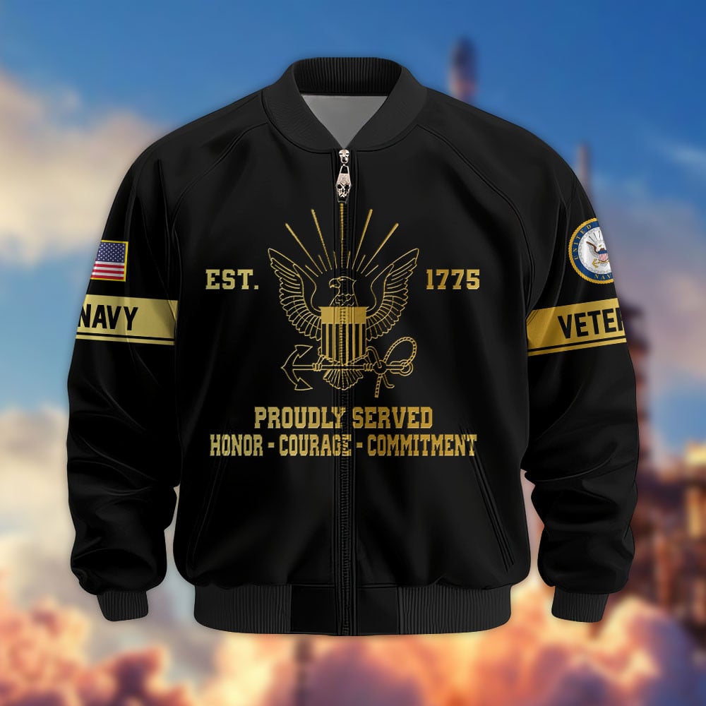 Premium Proudly Served US Veterans Bomber Jacket hu090913, Gifts For US Veterans, Gifts For Veterans Day