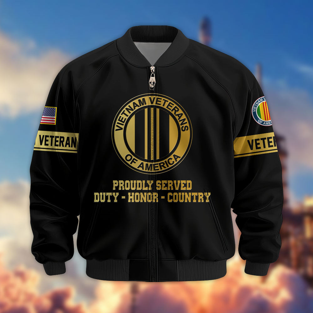 Premium Proudly Served US Veterans Bomber Jacket hu090913, Gifts For US Veterans, Gifts For Veterans Day