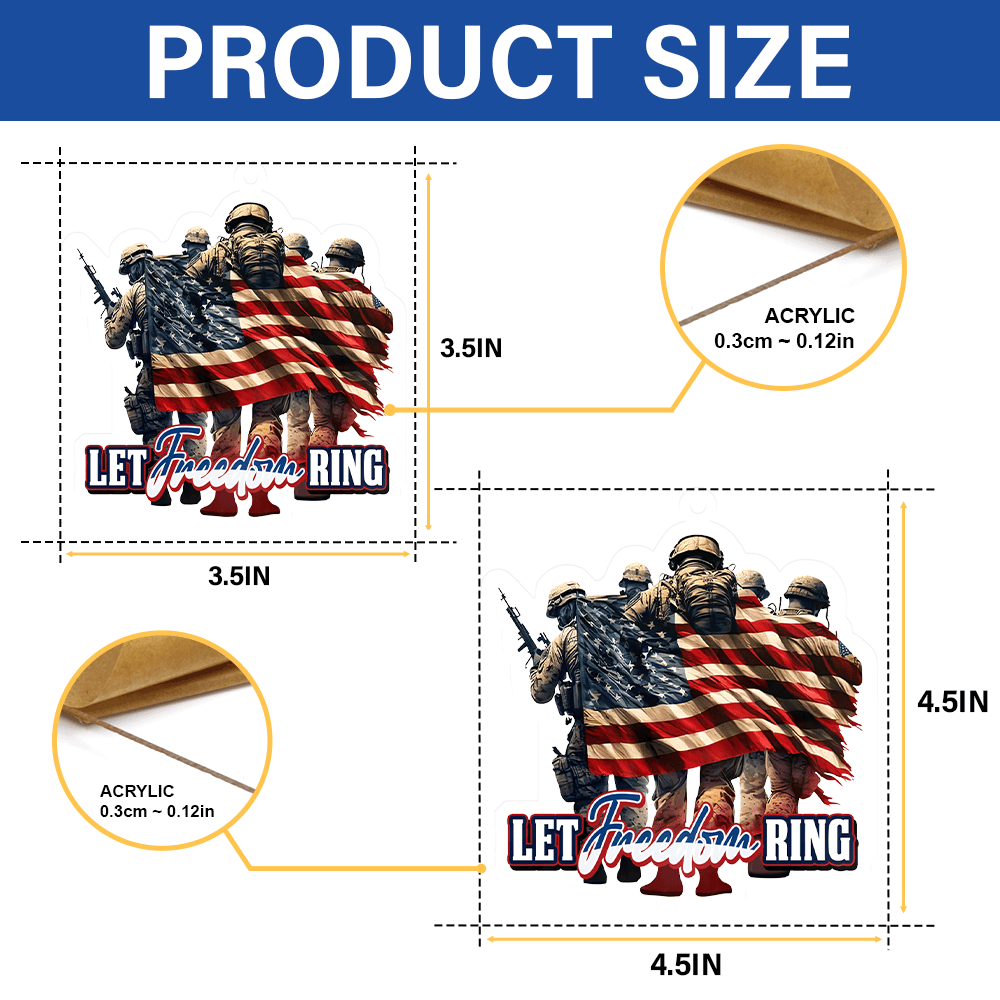 Let Freedom Ring, Veterans Day, Best Gifts For Veterans - Car Hanging Ornament, easychoo.com