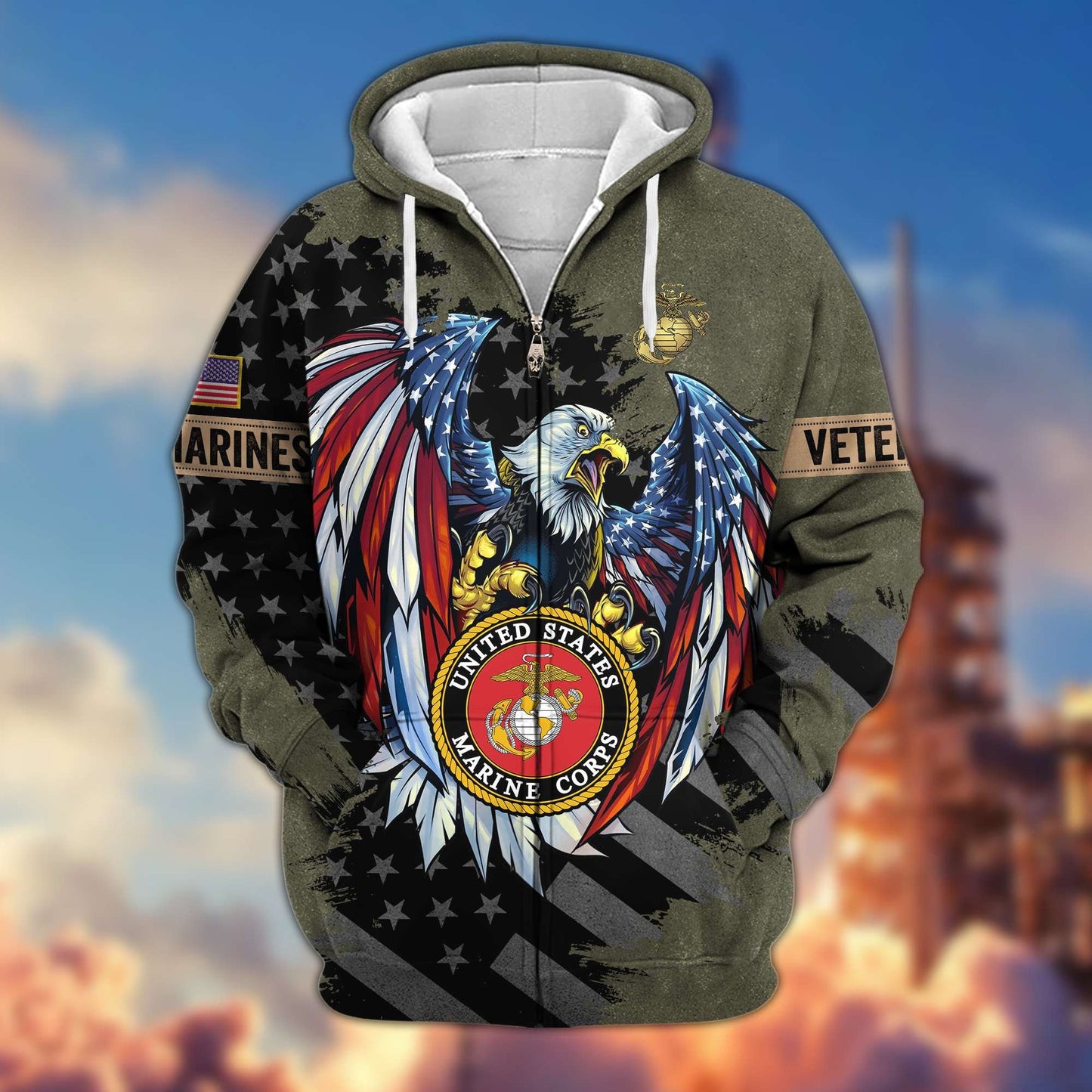 Premium US Veterans Zip Hoodie HG190913, Gifts For Veterans Day, easychoo.com