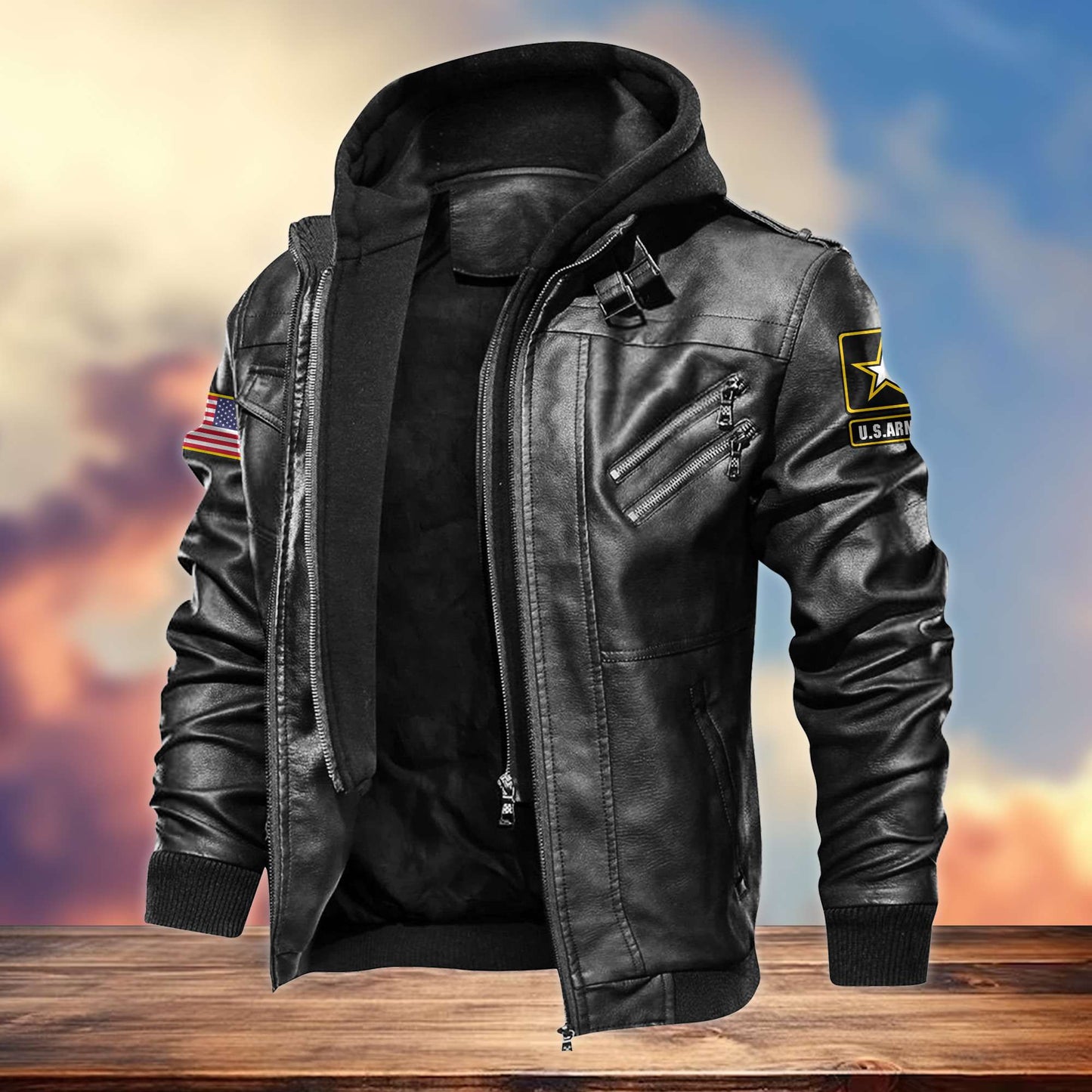 Premium US Veterans Leather Jacket hu300913, Gifts For US Veterans, Gifts For Veterans Day