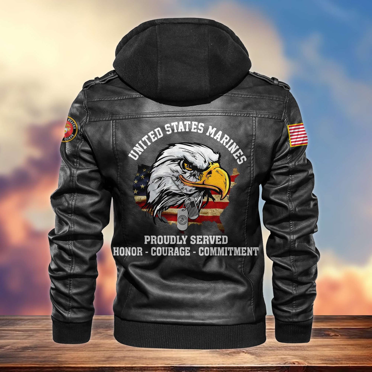 Premium US Veterans Leather Jacket hu300913, Gifts For US Veterans, Gifts For Veterans Day