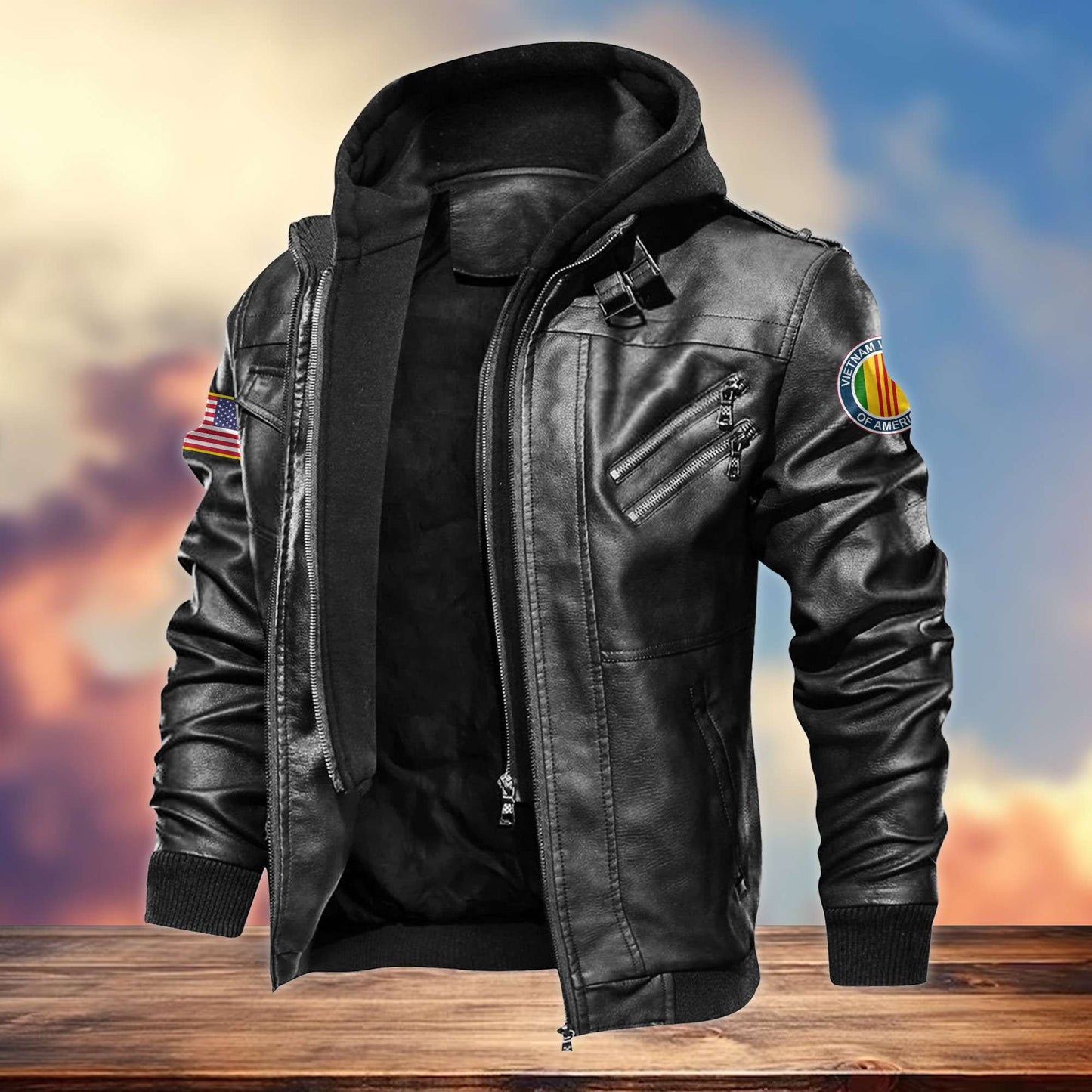 Premium US Veterans Leather Jacket hu300913, Gifts For US Veterans, Gifts For Veterans Day
