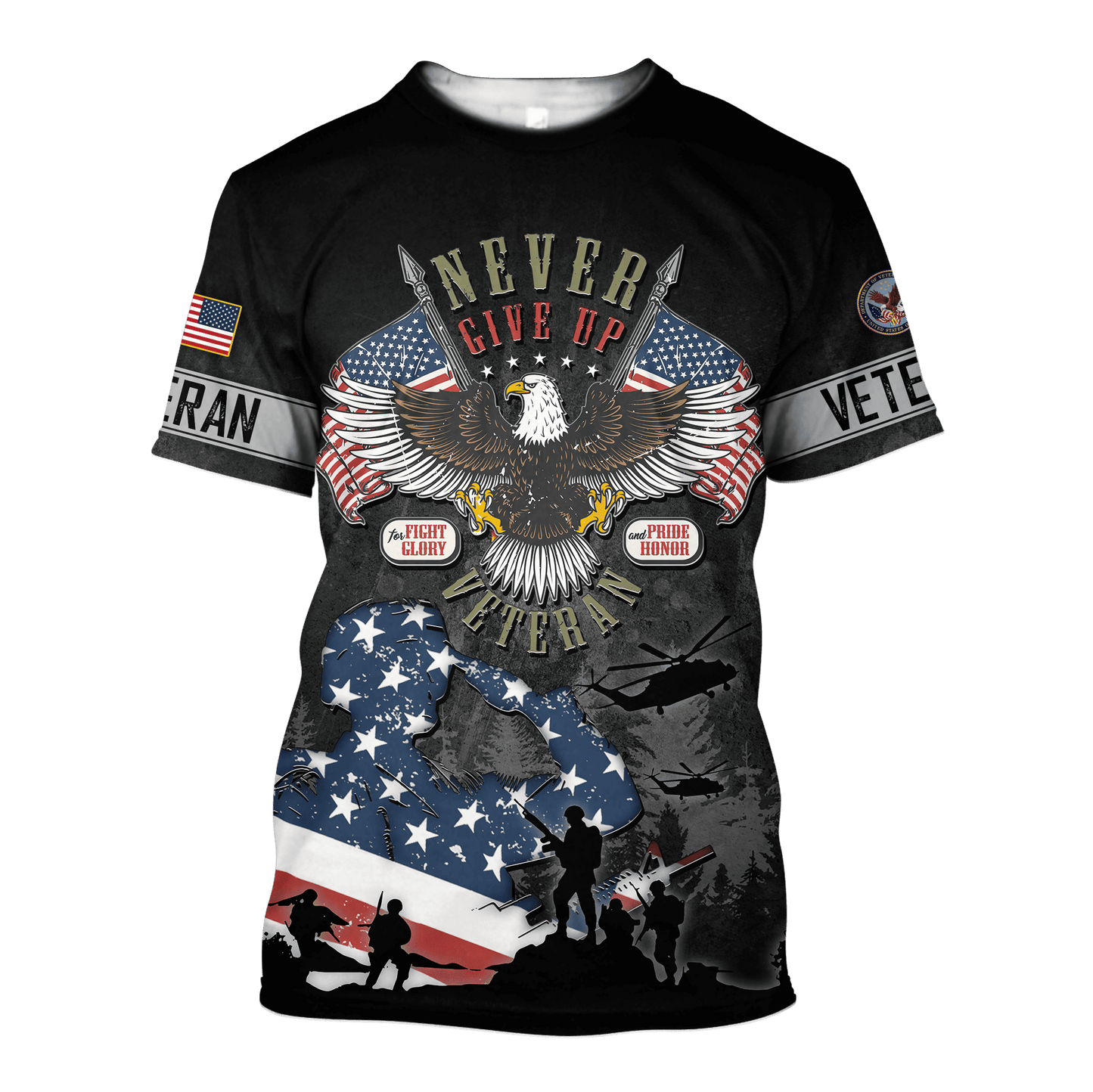 Never Give Up Veteran - US Veteran, Gifts for Veterans, Veterans Day
