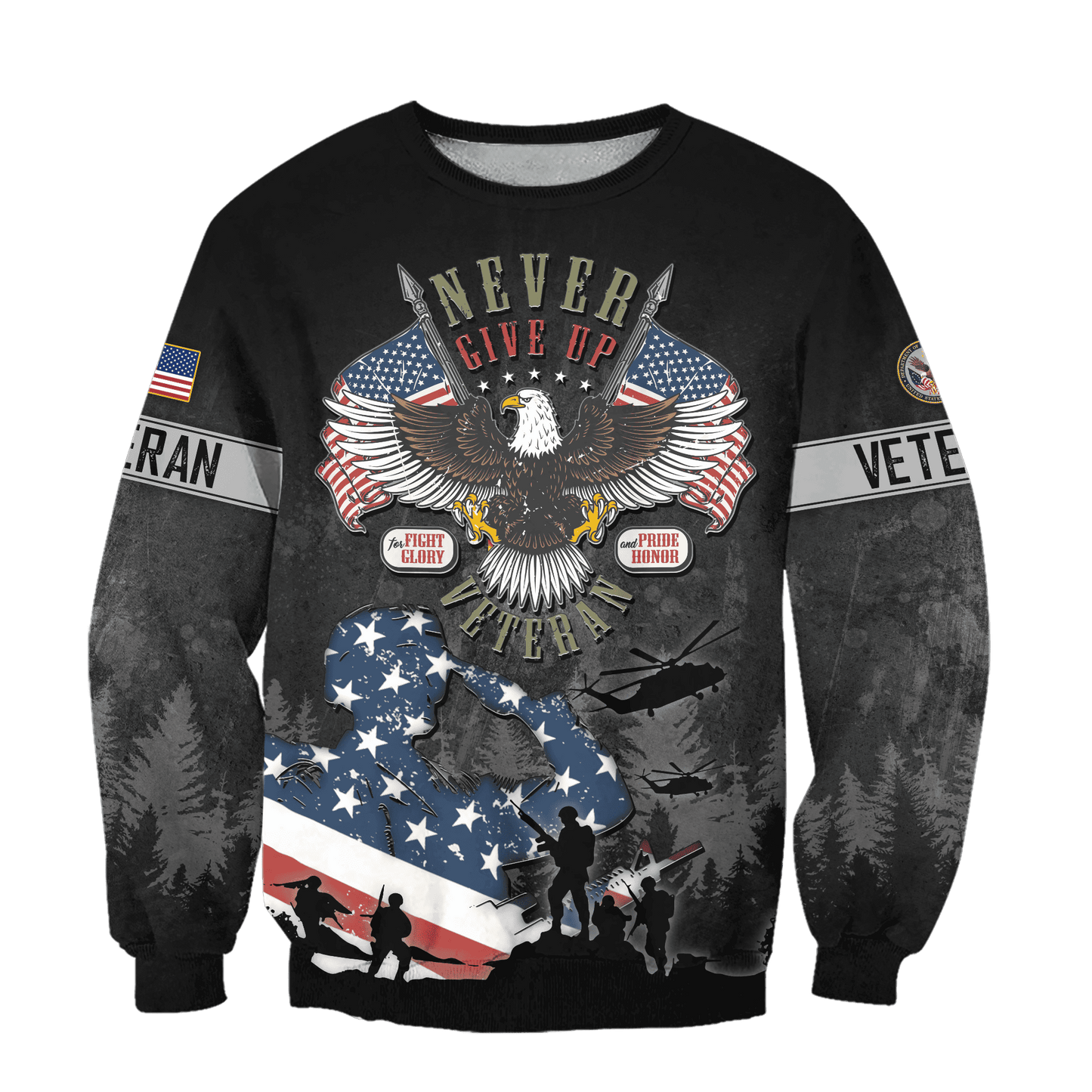 Never Give Up Veteran - US Veteran, Gifts for Veterans, Veterans Day