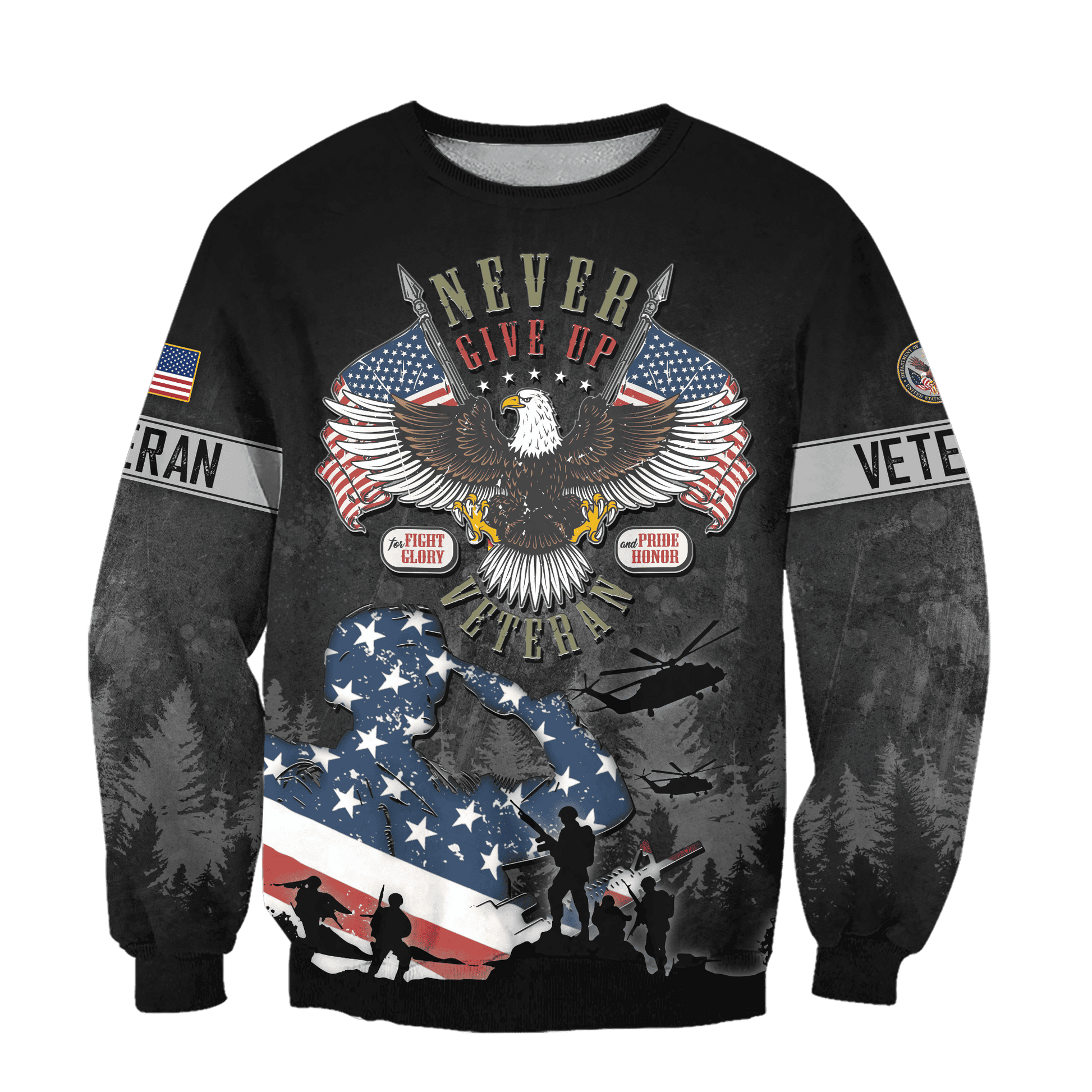 Never Give Up Veteran - US Veteran, Gifts for Veterans, Veterans Day, easychoo.com