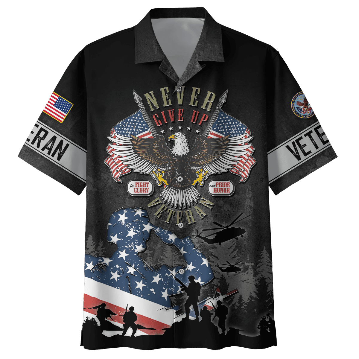Never Give Up Veteran - US Veteran, Gifts for Veterans, Veterans Day