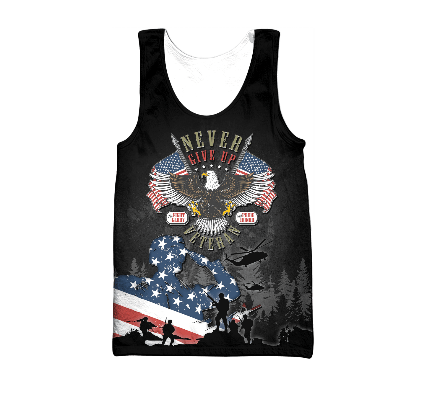 Never Give Up Veteran - US Veteran, Gifts for Veterans, Veterans Day