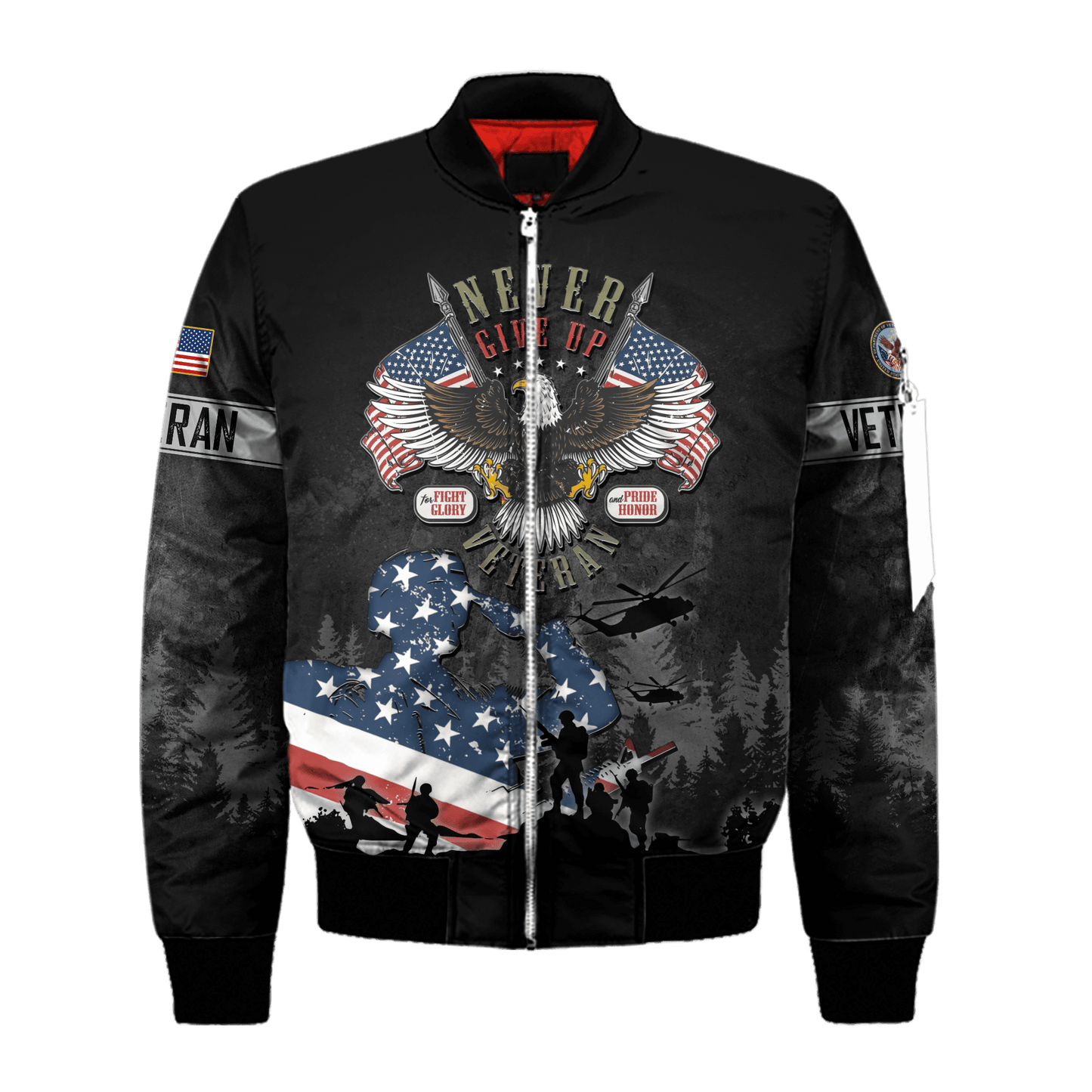 Never Give Up Veteran - US Veteran, Gifts for Veterans, Veterans Day