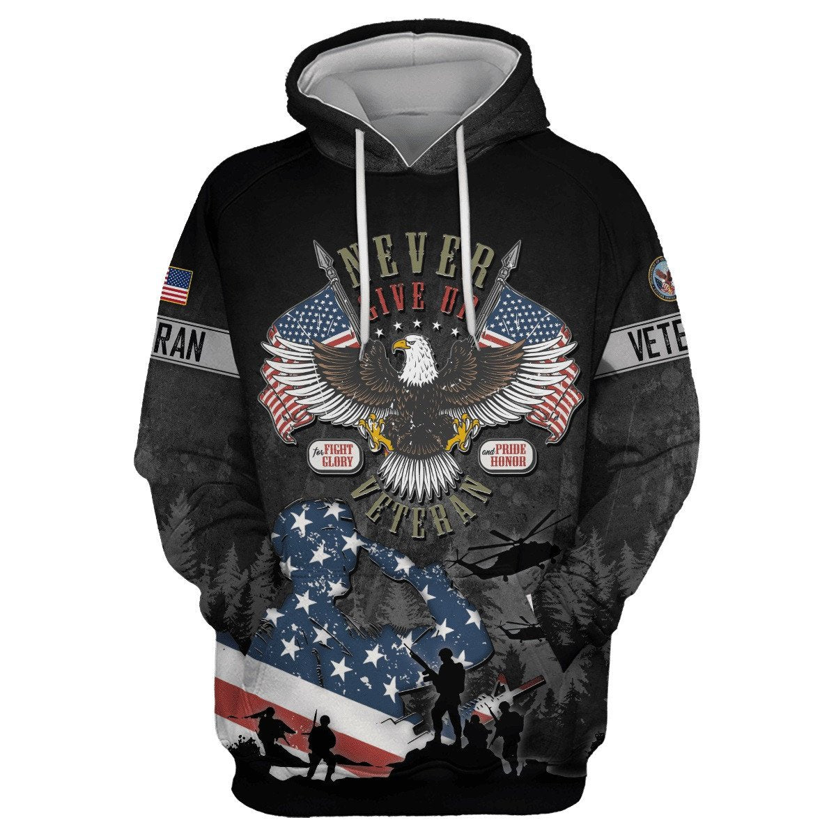 Never Give Up Veteran - US Veteran, Gifts for Veterans, Veterans Day