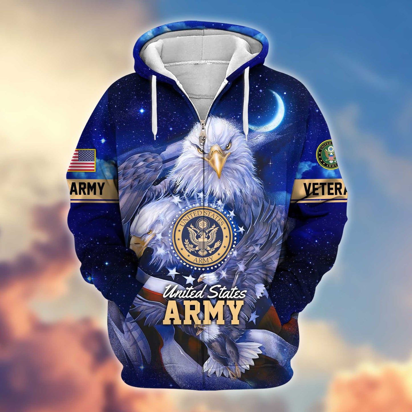 Premium US Veterans Zip Hoodie HG041112, Gifts For US Veterans, easychoo.com