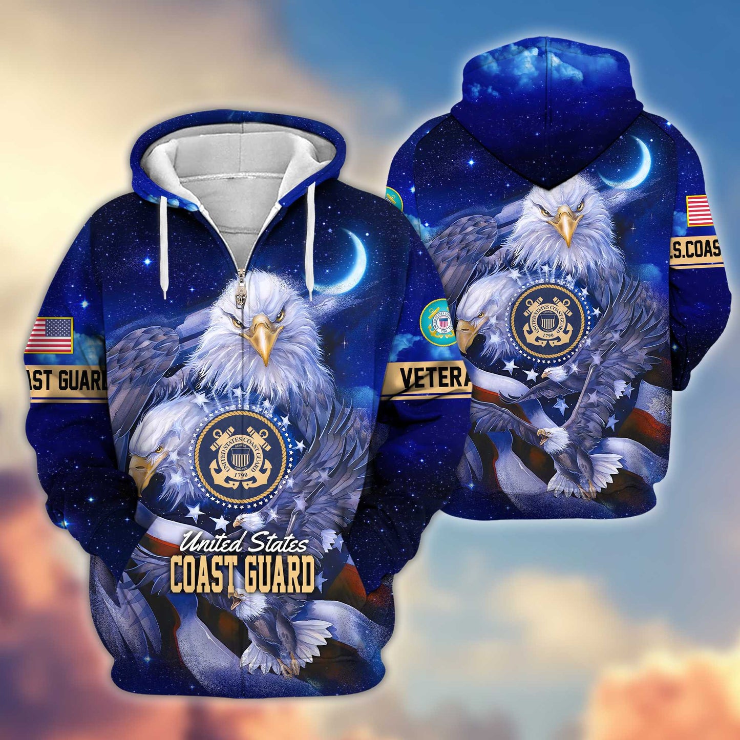 Premium US Veterans Zip Hoodie HG041112, Gifts For US Veterans, easychoo.com