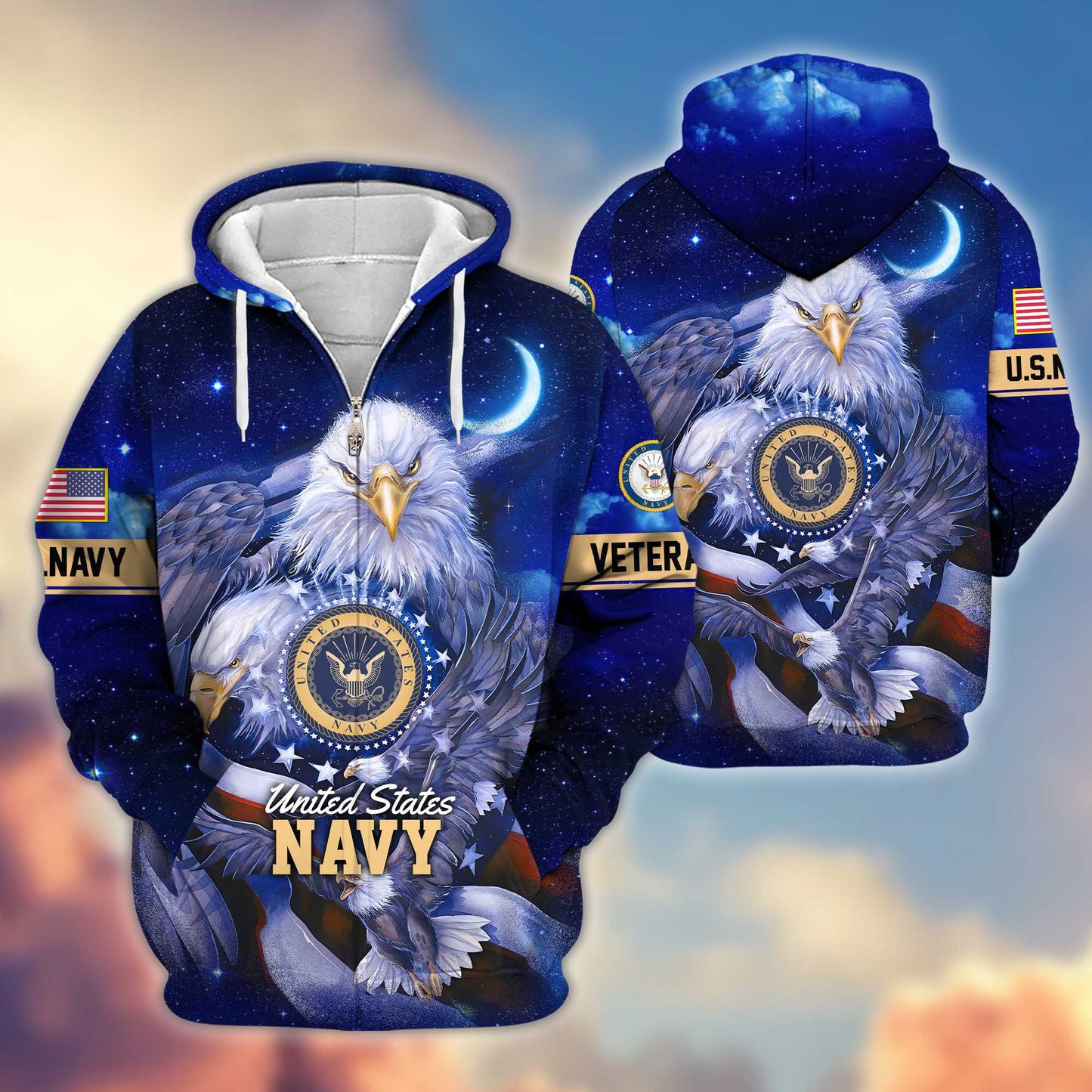 Premium US Veterans Zip Hoodie HG041112, Gifts For US Veterans, easychoo.com