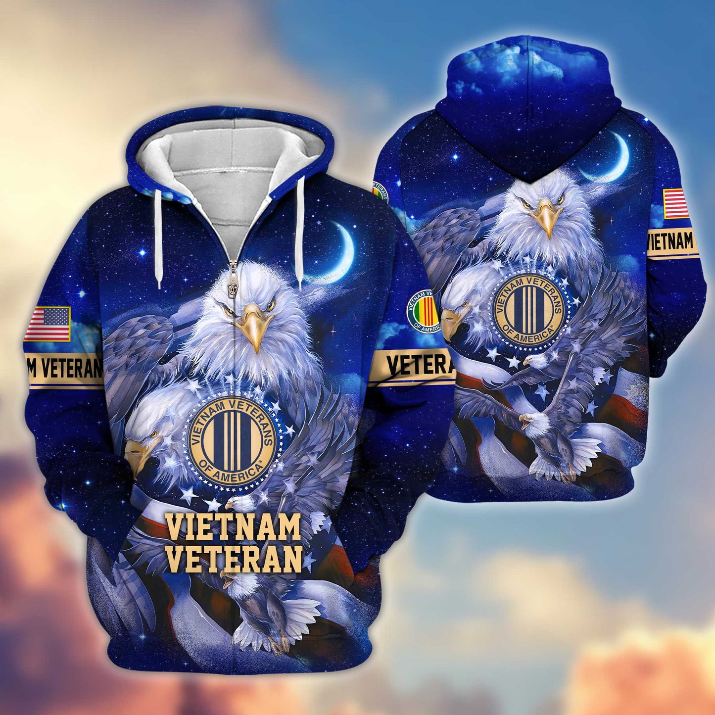 Premium US Veterans Zip Hoodie HG041112, Gifts For US Veterans, easychoo.com