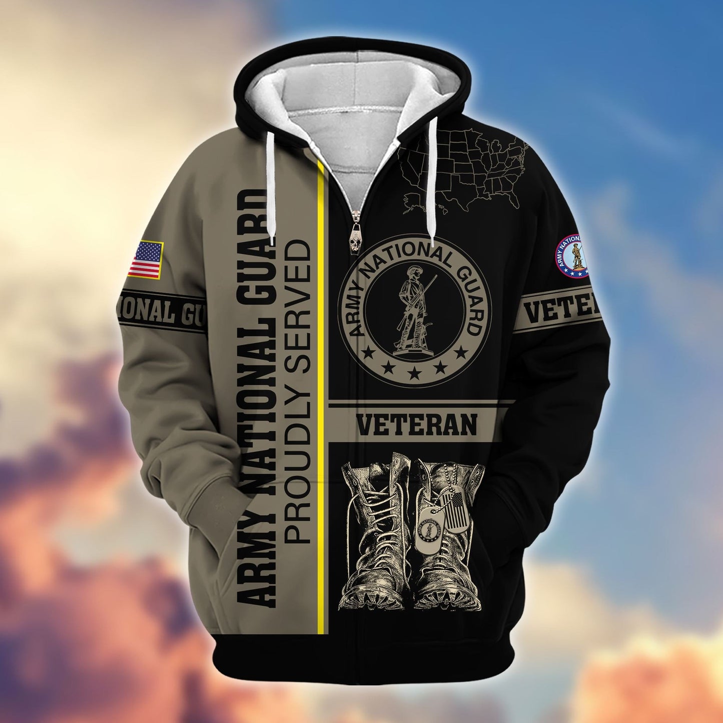 Premium US Veterans Zip Hoodie HF080111, Gifts For US Veterans Gifts On Father's Day, Armed Force Day, Independence Day, Veterans Day., easychoo.com