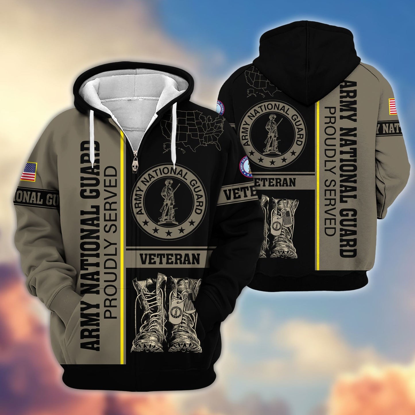 Premium US Veterans Zip Hoodie HF080111, Gifts For US Veterans Gifts On Father's Day, Armed Force Day, Independence Day, Veterans Day., easychoo.com