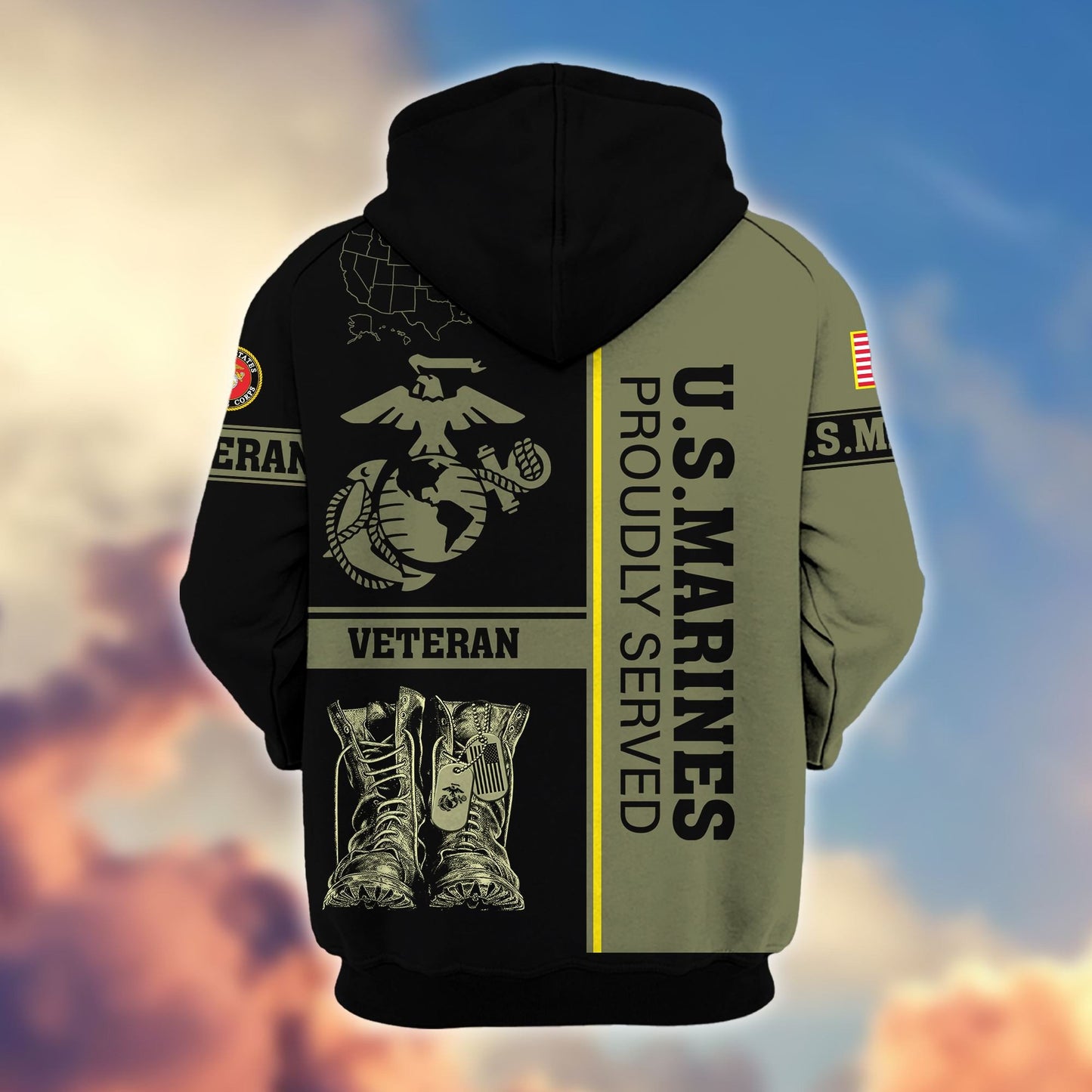 Premium US Veterans Zip Hoodie HF080111, Gifts For US Veterans Gifts On Father's Day, Armed Force Day, Independence Day, Veterans Day., easychoo.com