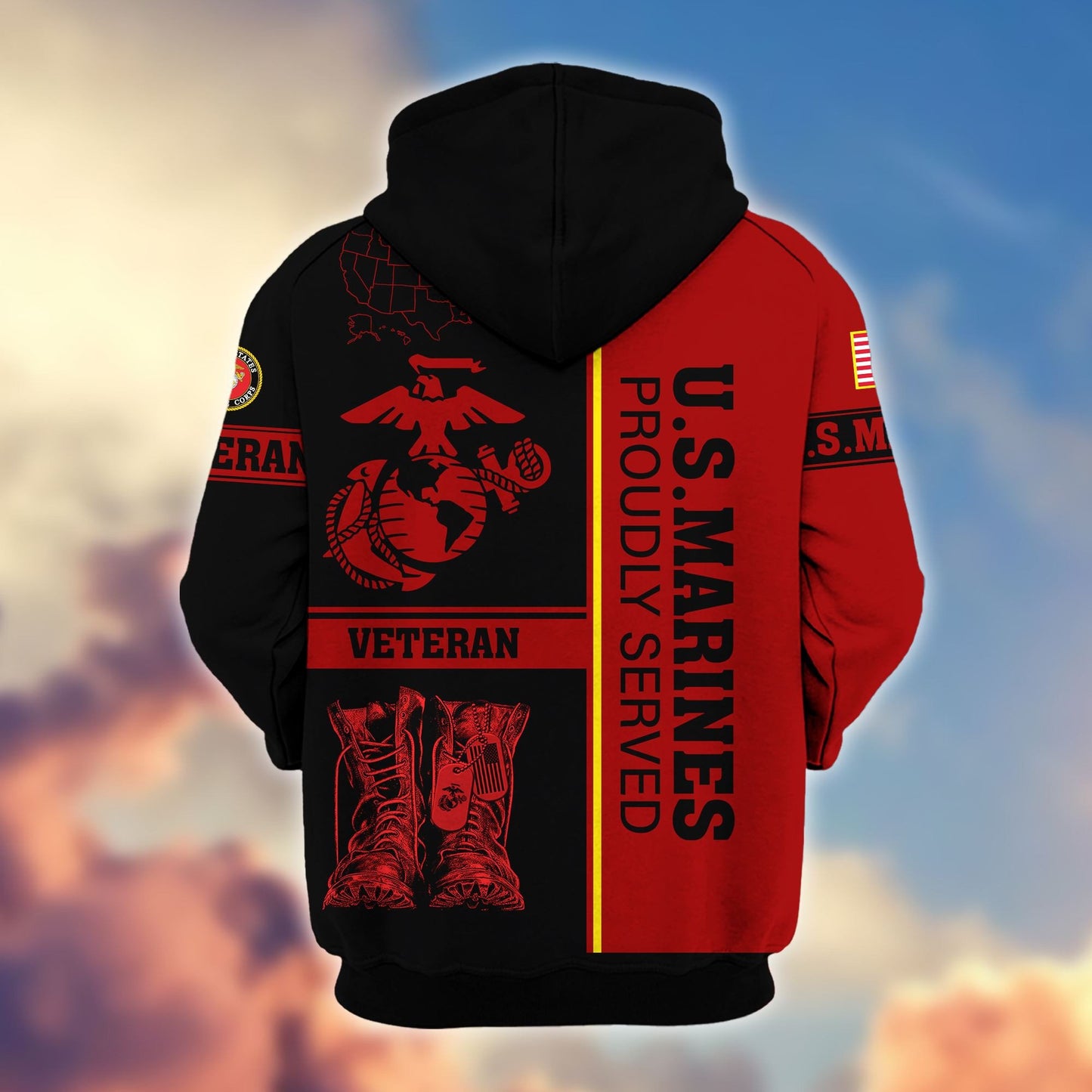 Premium US Veterans Zip Hoodie HF080111, Gifts For US Veterans Gifts On Father's Day, Armed Force Day, Independence Day, Veterans Day., easychoo.com