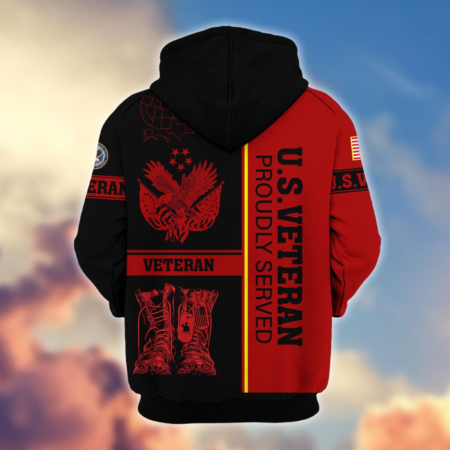 Premium US Veterans Zip Hoodie HF080111, Gifts For US Veterans Gifts On Father's Day, Armed Force Day, Independence Day, Veterans Day., easychoo.com