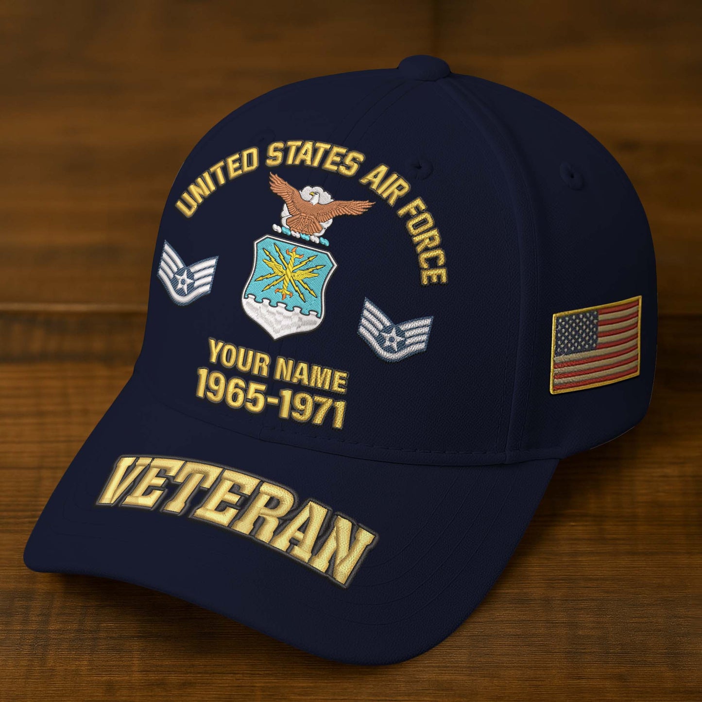 Premium Custom Name, Rank, Year, US Veterans Embroidered Hats da300601, Gift For US Veterans, Gifts On Father's Day, Armed Forces Day, Veterans Day.