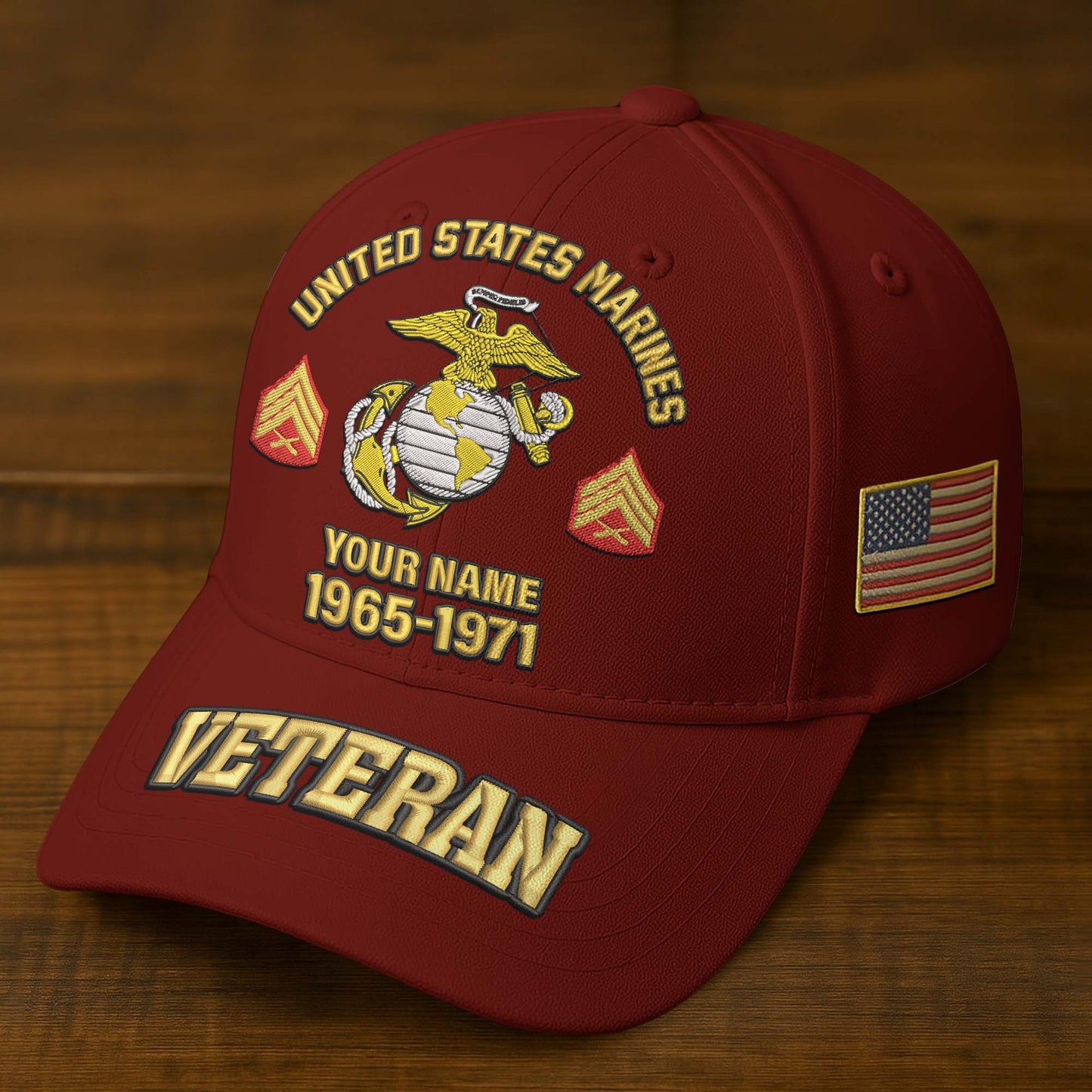 Premium Custom Name, Rank, Year, US Veterans Embroidered Hats da300601, Gift For US Veterans, Gifts On Father's Day, Armed Forces Day, Veterans Day.