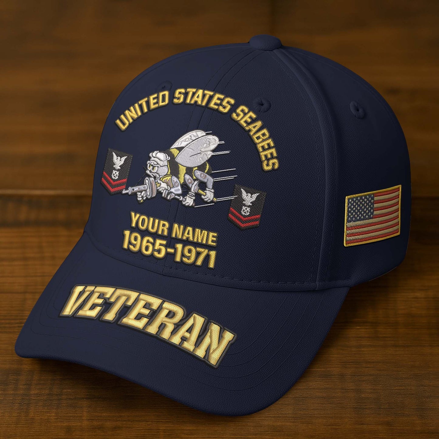 Premium Custom Name, Rank, Year, US Veterans Embroidered Hats da300601, Gift For US Veterans, Gifts On Father's Day, Armed Forces Day, Veterans Day.