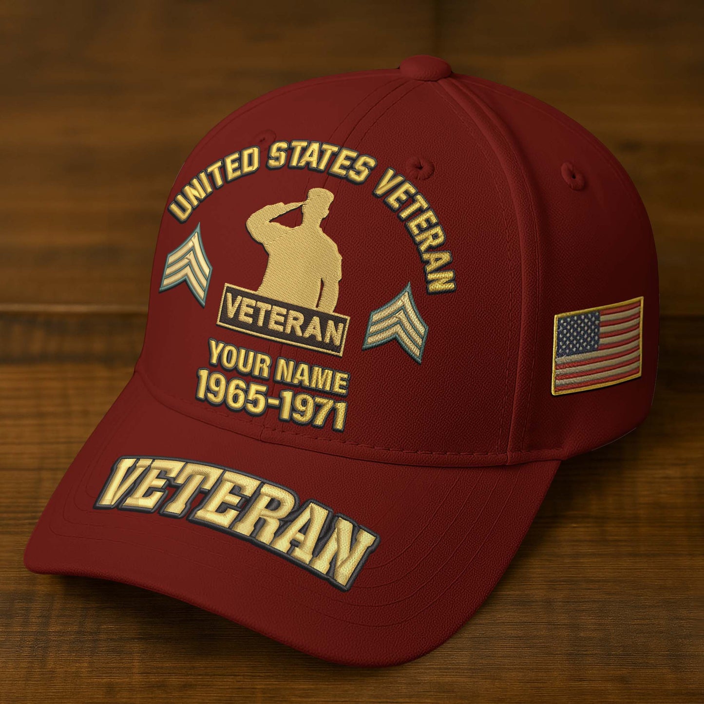 Premium Custom Name, Rank, Year, US Veterans Embroidered Hats da300601, Gift For US Veterans, Gifts On Father's Day, Armed Forces Day, Veterans Day.