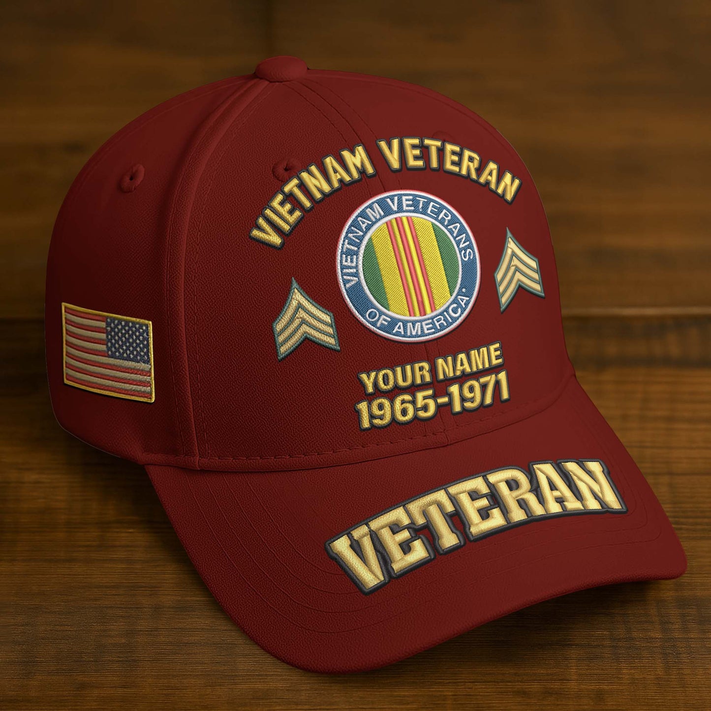 Premium Custom Name, Rank, Year, US Veterans Embroidered Hats da300601, Gift For US Veterans, Gifts On Father's Day, Armed Forces Day, Veterans Day.