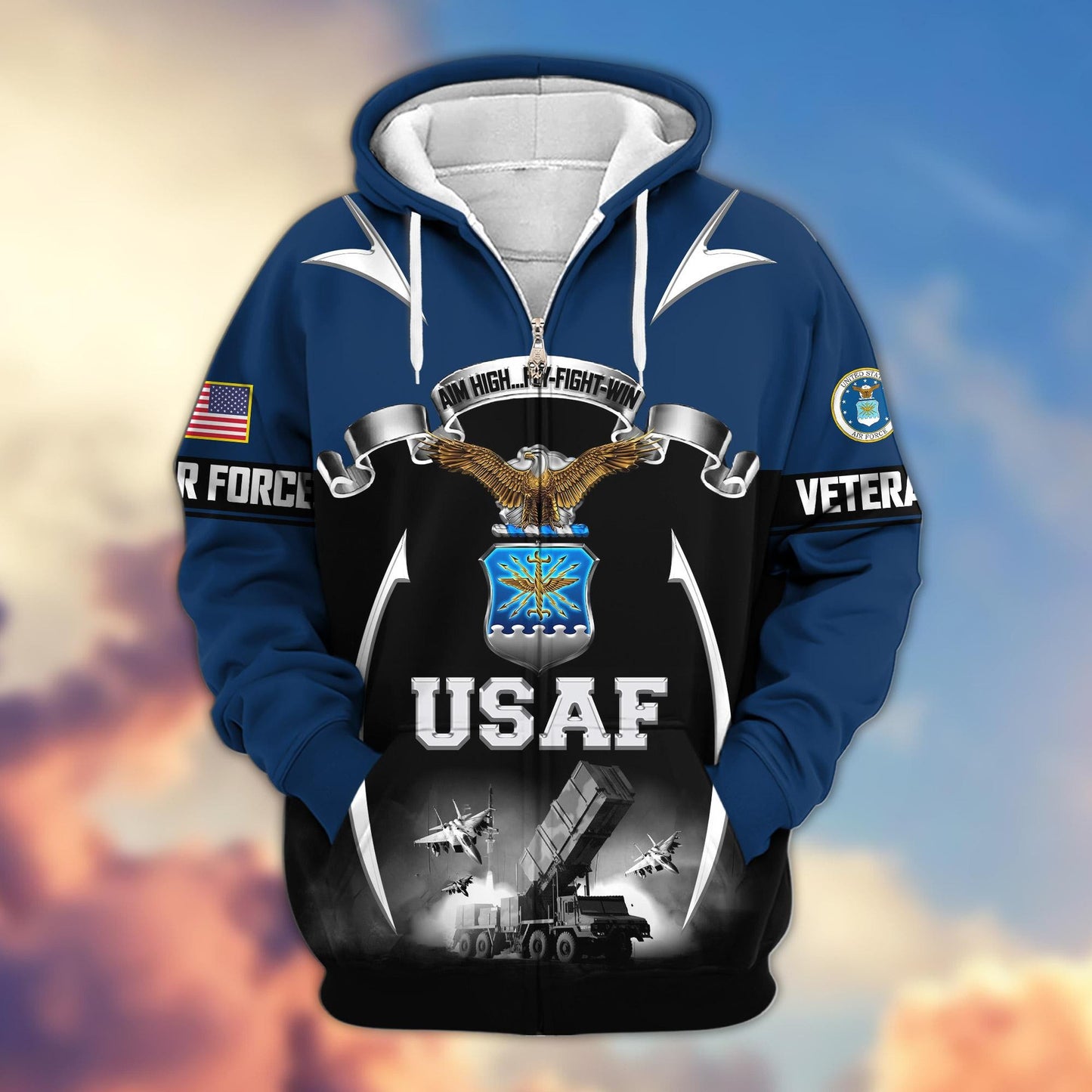 Premium US Veterans Zip Hoodie HD150821, Gifts For US Veterans, Gifts On Father's Day, Veterans Day., easychoo.com