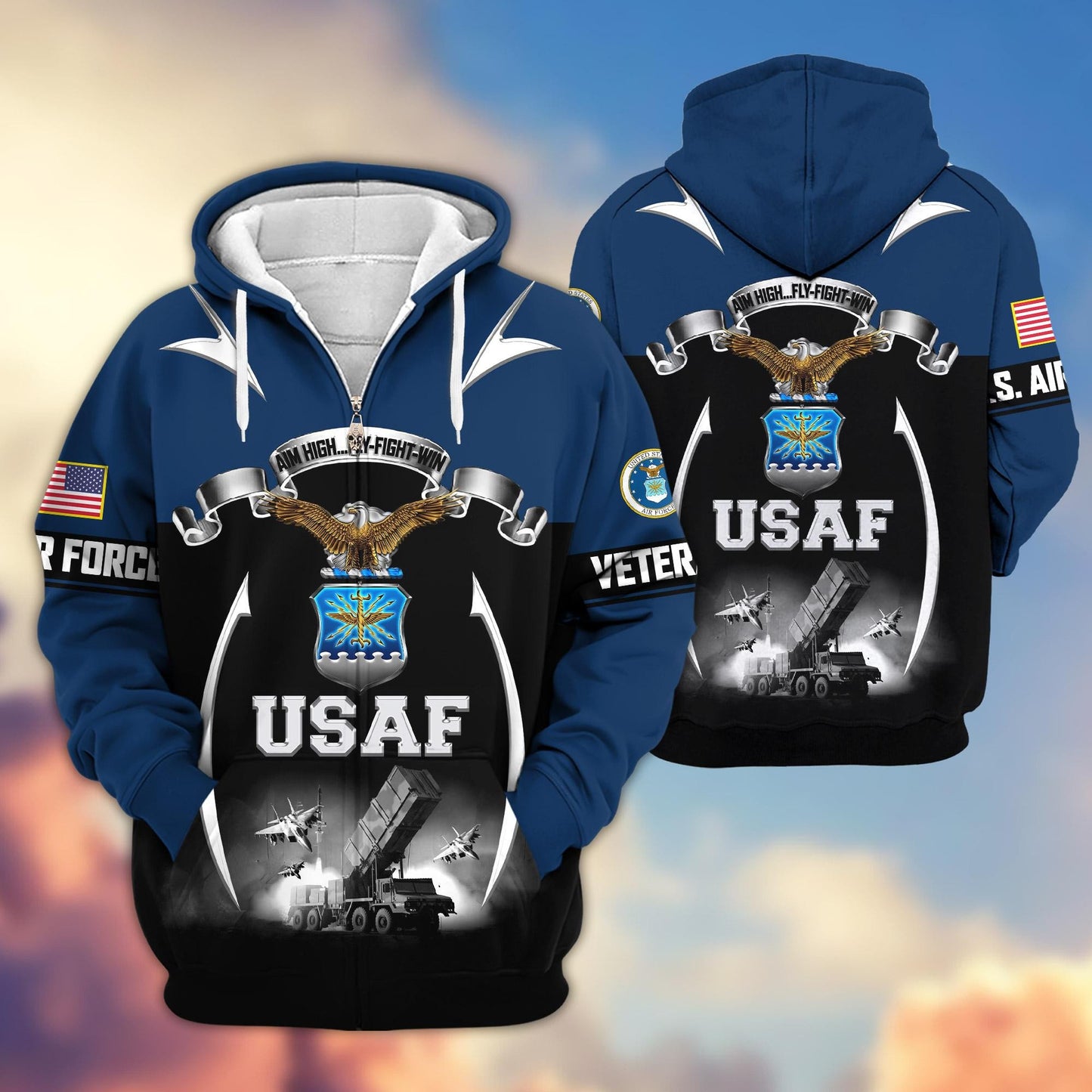 Premium US Veterans Zip Hoodie HD150821, Gifts For US Veterans, Gifts On Father's Day, Veterans Day., easychoo.com