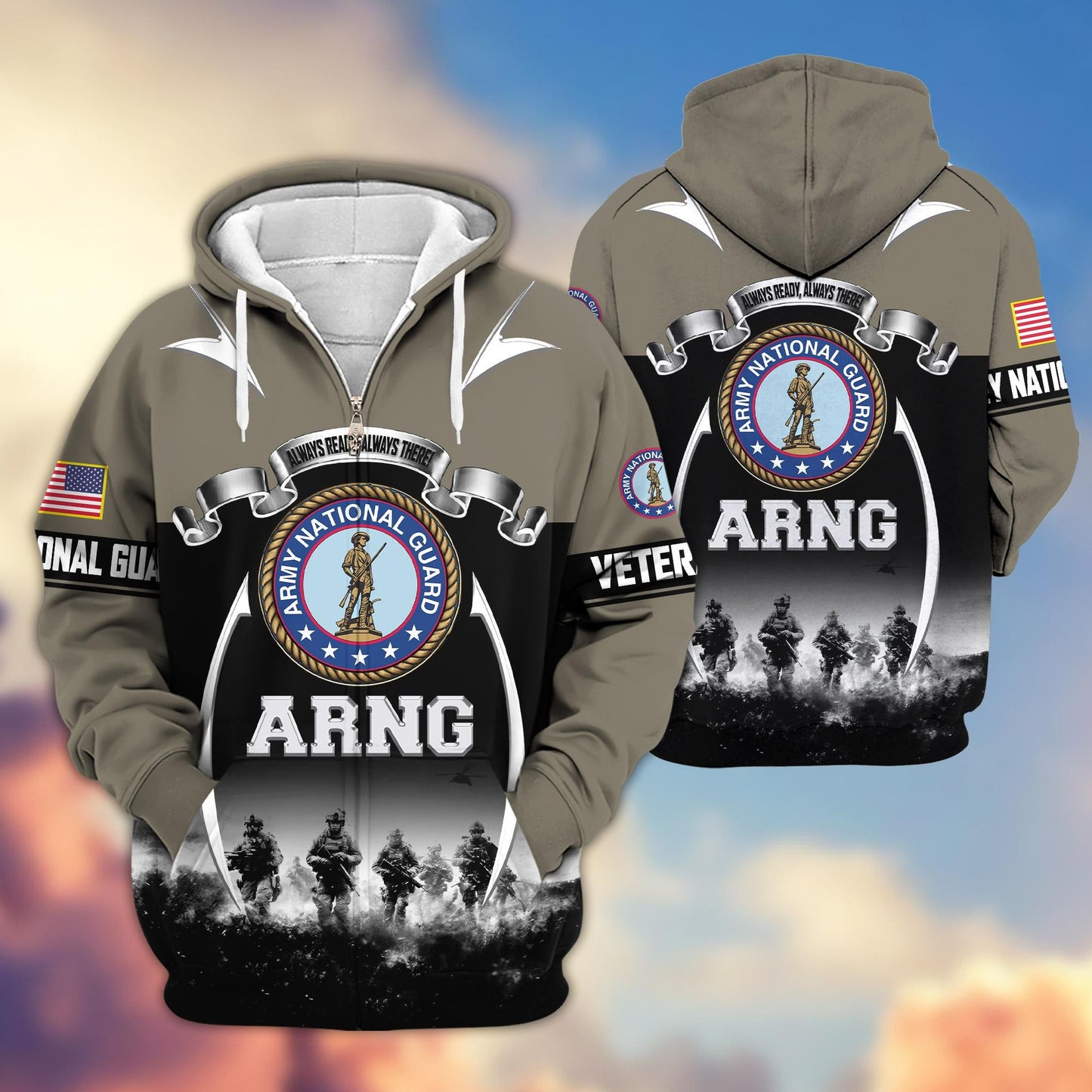 Premium US Veterans Zip Hoodie HD150821, Gifts For US Veterans, Gifts On Father's Day, Veterans Day., easychoo.com