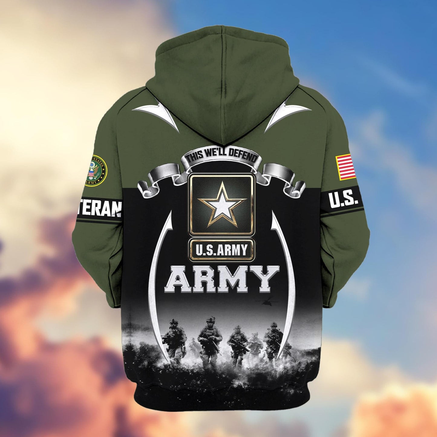 Premium US Veterans Zip Hoodie HD150821, Gifts For US Veterans, Gifts On Father's Day, Veterans Day., easychoo.com