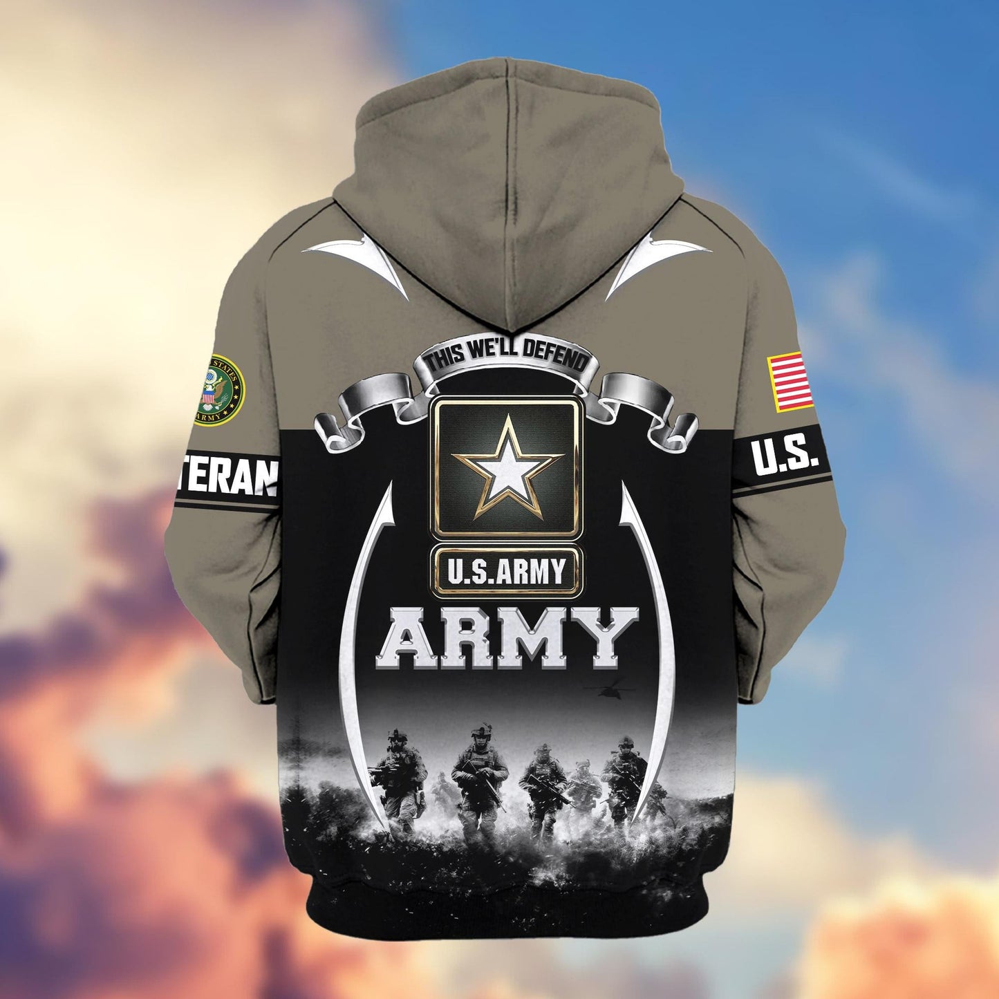 Premium US Veterans Zip Hoodie HD150821, Gifts For US Veterans, Gifts On Father's Day, Veterans Day., easychoo.com