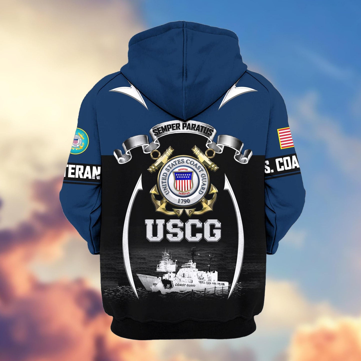Premium US Veterans Zip Hoodie HD150821, Gifts For US Veterans, Gifts On Father's Day, Veterans Day., easychoo.com