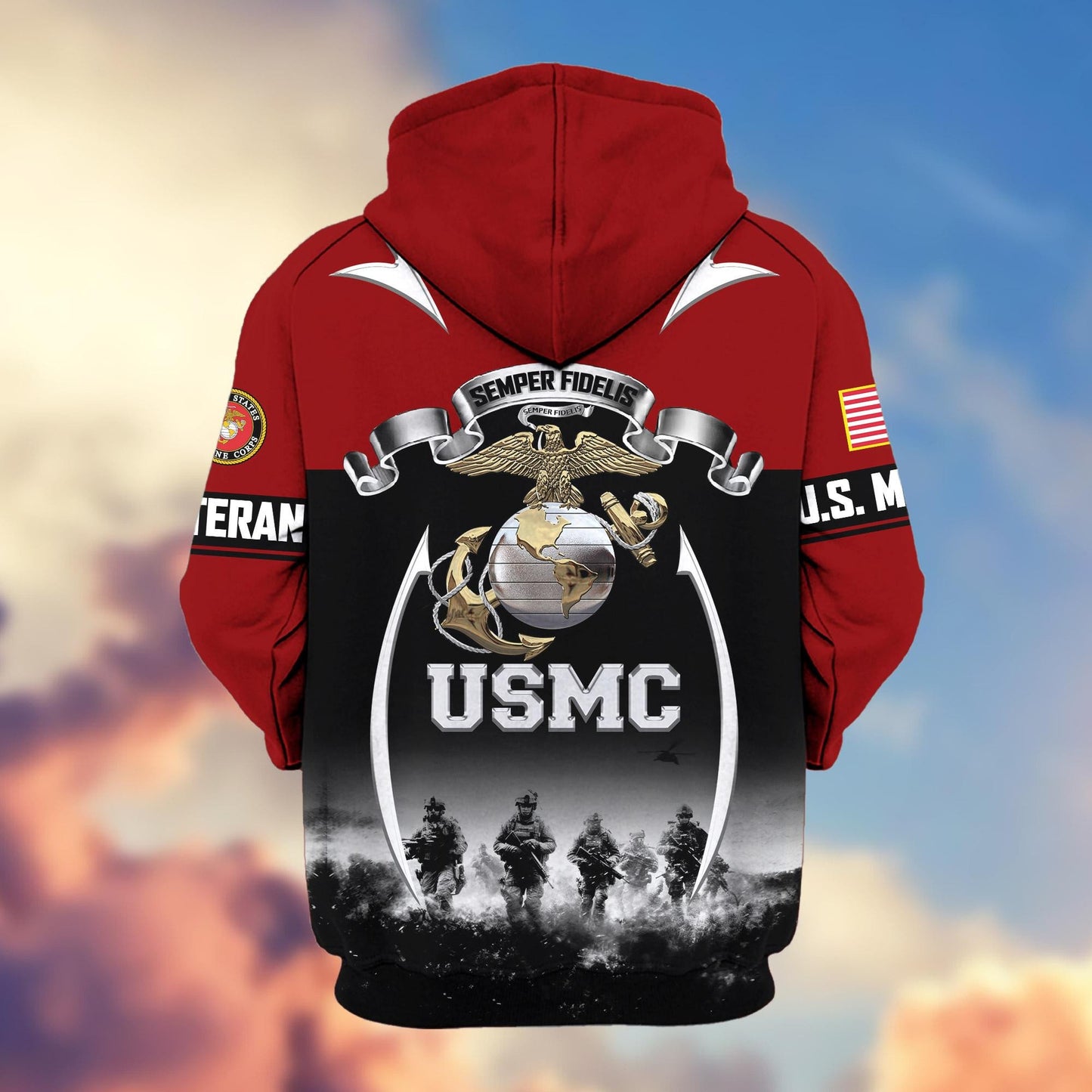 Premium US Veterans Zip Hoodie HD150821, Gifts For US Veterans, Gifts On Father's Day, Veterans Day., easychoo.com
