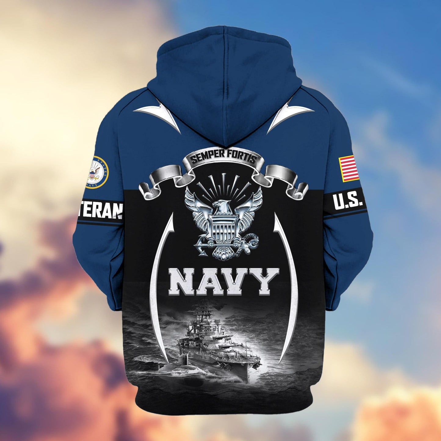 Premium US Veterans Zip Hoodie HD150821, Gifts For US Veterans, Gifts On Father's Day, Veterans Day., easychoo.com
